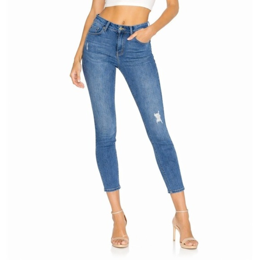 SIWY Hannah Distressed Mid Rise Skinny Cropped Jeans Size 29